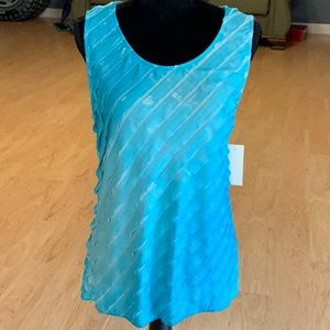 NEW Turquoise/Aqua Ruffled Tank Top